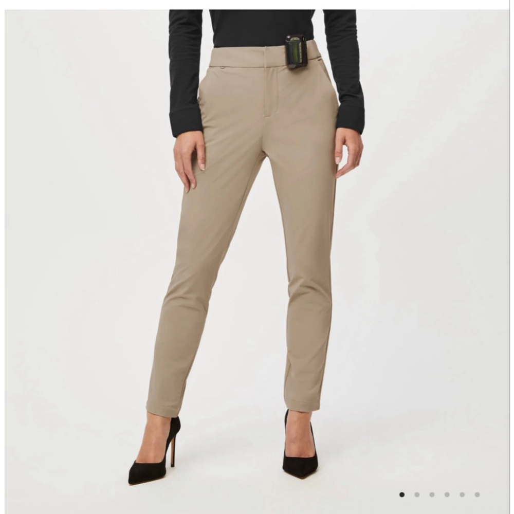Preowned, FIGS PRO skinny zip fly khaki trouser , size small